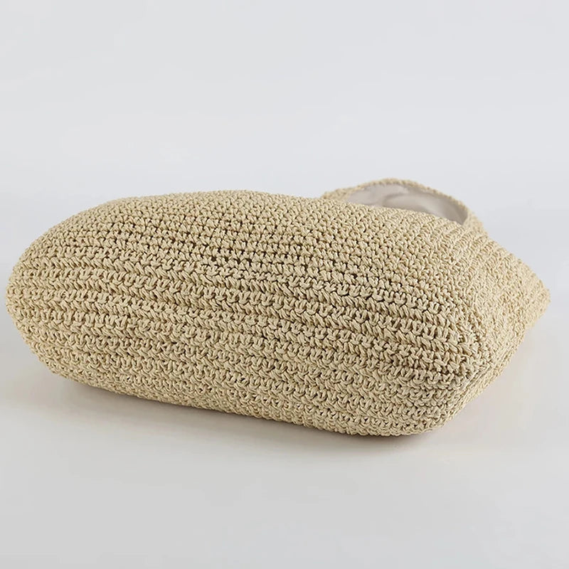 Rattan Straw Women Shoulder Bags Wicker Woven Handbags Large Capacity