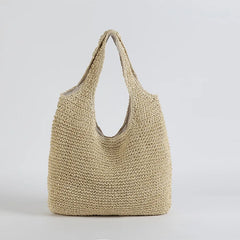 Rattan Women Shoulder Bags Woven Handbags Large Capacity Straw Bag