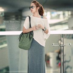 Rattan Women Shoulder Bags Wicker Woven Handbags Large Capacity Tote Purses