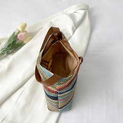 Rattan Women Shoulder Bags Wicker Woven Large Capacity Handbags