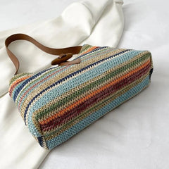 Rattan Women Shoulder Bags Wicker Woven Large Capacity Handbags