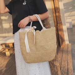 Rattan Woven Women Handbag Large Capacity Tote Bag KL1087