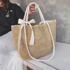 Rattan Woven Women Handbag Large Capacity Tote Bag KL1087