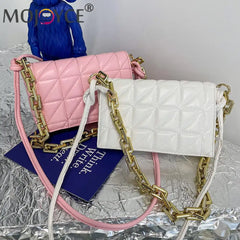 Geometric Embroidery Shoulder Crossbody Bag Retro Chain Handbag