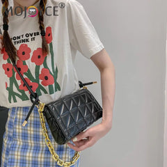 Geometric Embroidery Shoulder Crossbody Bag Retro Chain Handbag
