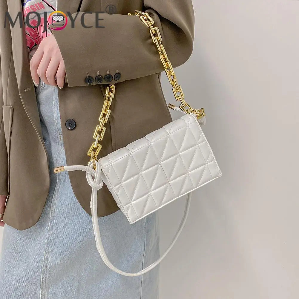 Geometric Embroidery Shoulder Crossbody Bag Retro Chain Handbag