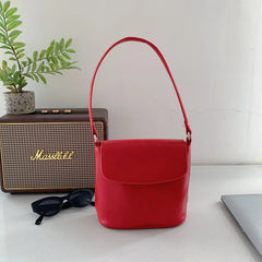 Red Shoulder Bag Women PU Leather Crossbody Flap Messenger Satchel Handbag Tote
