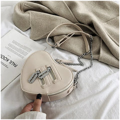 Red Love Heart Shape Shoulder Bag Crossbody Chain