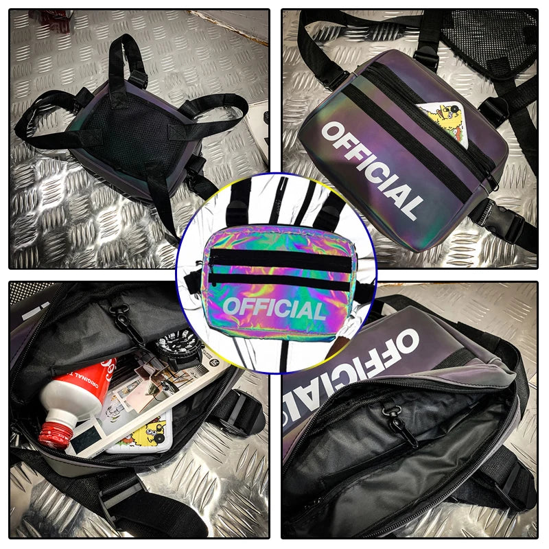 Reflective Chest Bag HipHop Tactical Streetwear Women Party