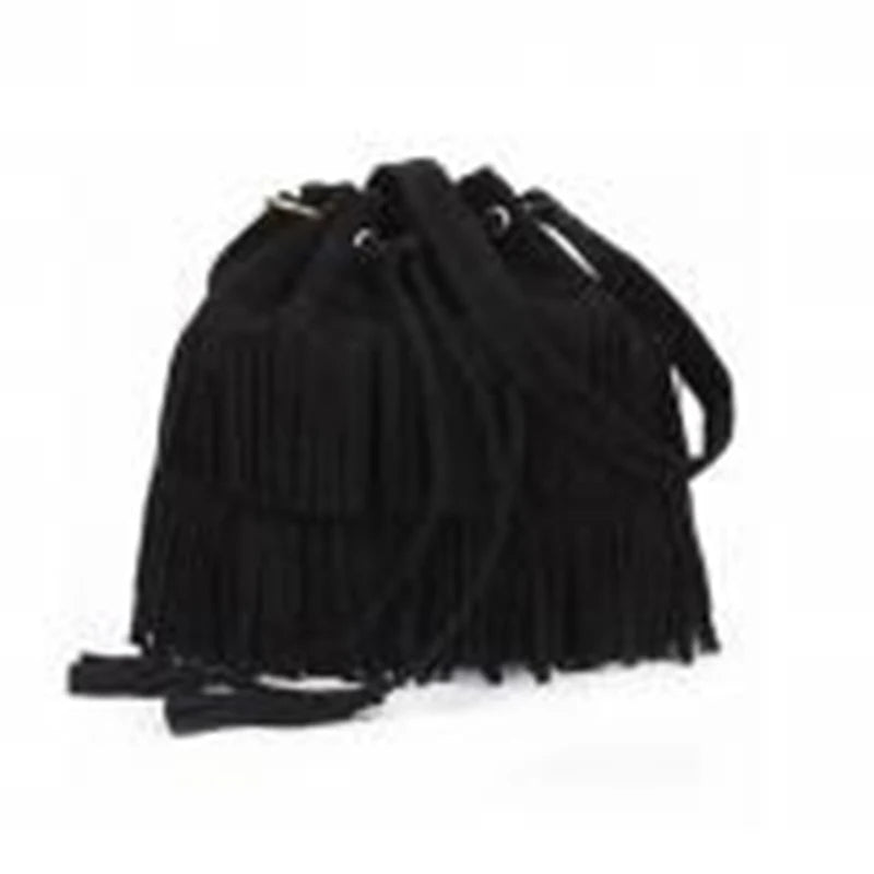 Faux Suede Fringe Women Bag Messenger Tassel Shoulder Handbags