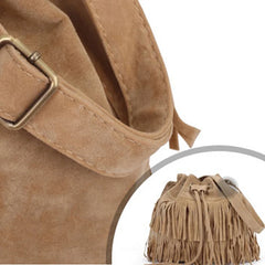 Faux Suede Fringe Women Bag Messenger Tassel Shoulder Handbags
