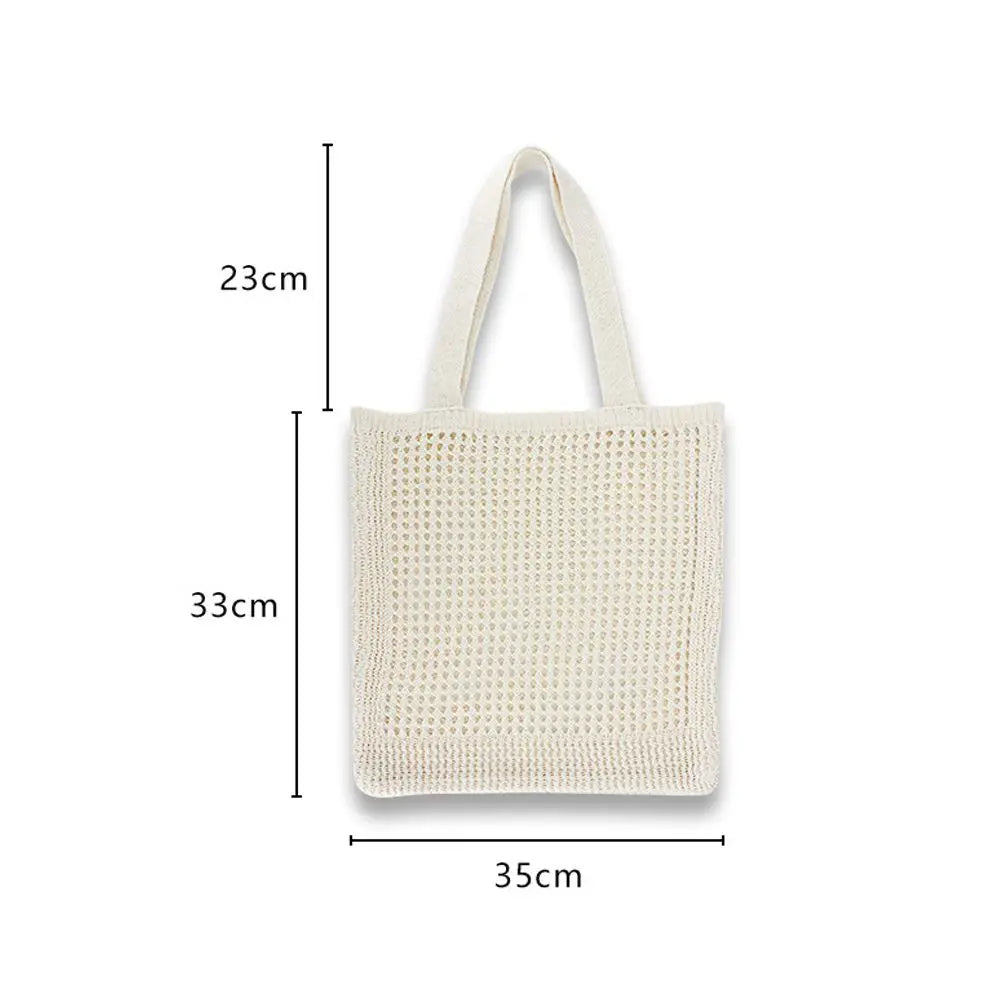 Retro Hollow Woven Crochet Bag Shopping Tote Knitting Handbags