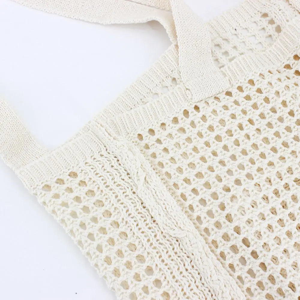 Retro Hollow Woven Crochet Bag Shopping Tote Knitting Handbags