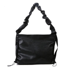 Retro Solid Crossbody Bag Women Pleated Cloud PU Totes Travel Streetwear