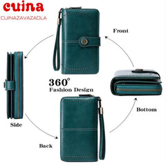 Retro Women Clutch Wallet Female Long Zipper Purse