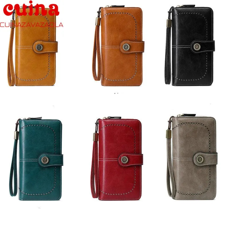 Retro Women Clutch Wallet Female Long Zipper Purse