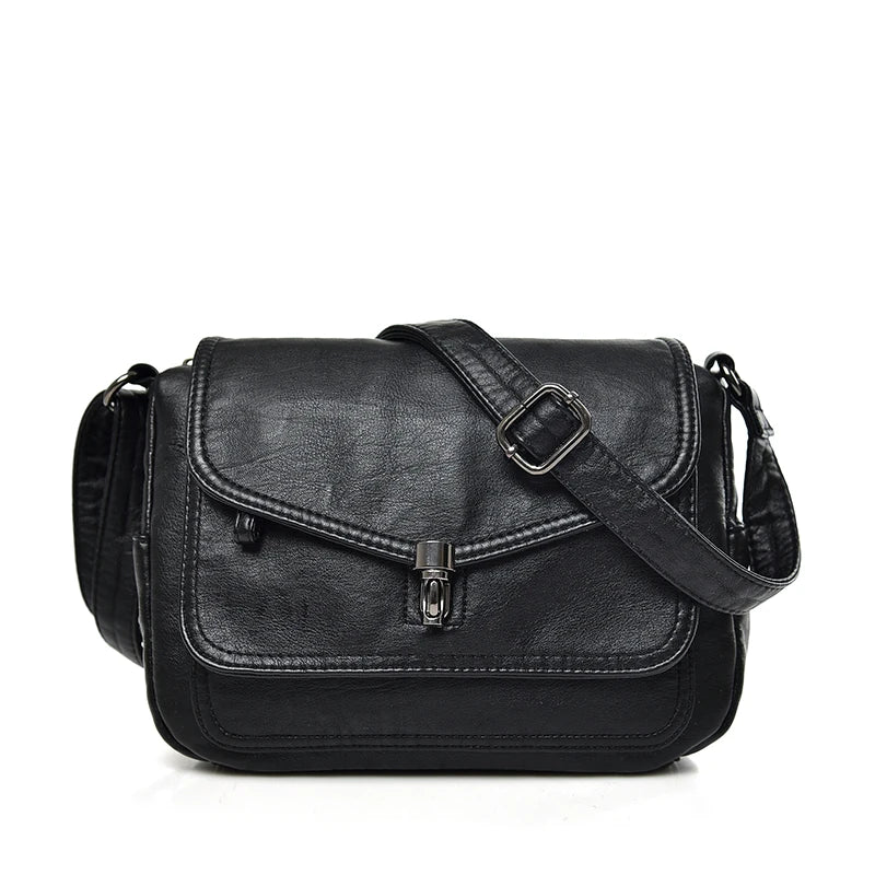 Vintage Leather Shoulder Bag for Women High Ladies Messenger Crossbody Bags