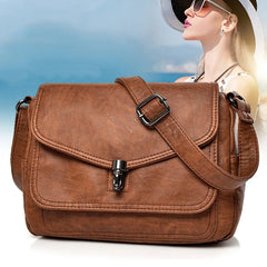 Vintage Leather Shoulder Bag for Women High Ladies Messenger Crossbody Bags