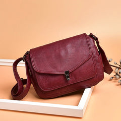 Vintage Leather Shoulder Bag for Women High Ladies Messenger Crossbody Bags