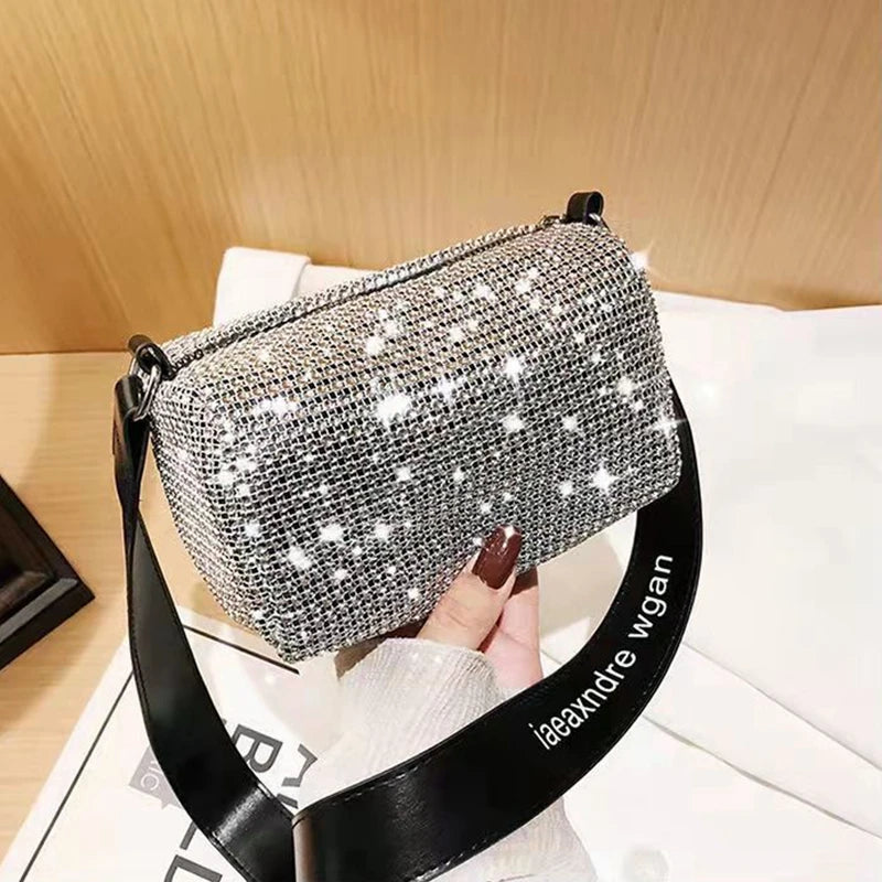 Rhinestone Crossbody Bag Chain Evening Clutch Tote