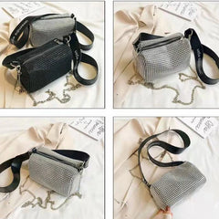 Rhinestone Crossbody Bag Chain Evening Clutch Tote
