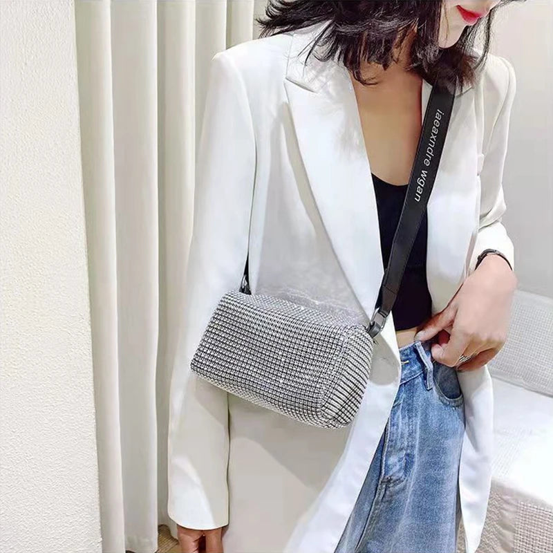 Rhinestone Crossbody Bag Chain Evening Clutch Tote