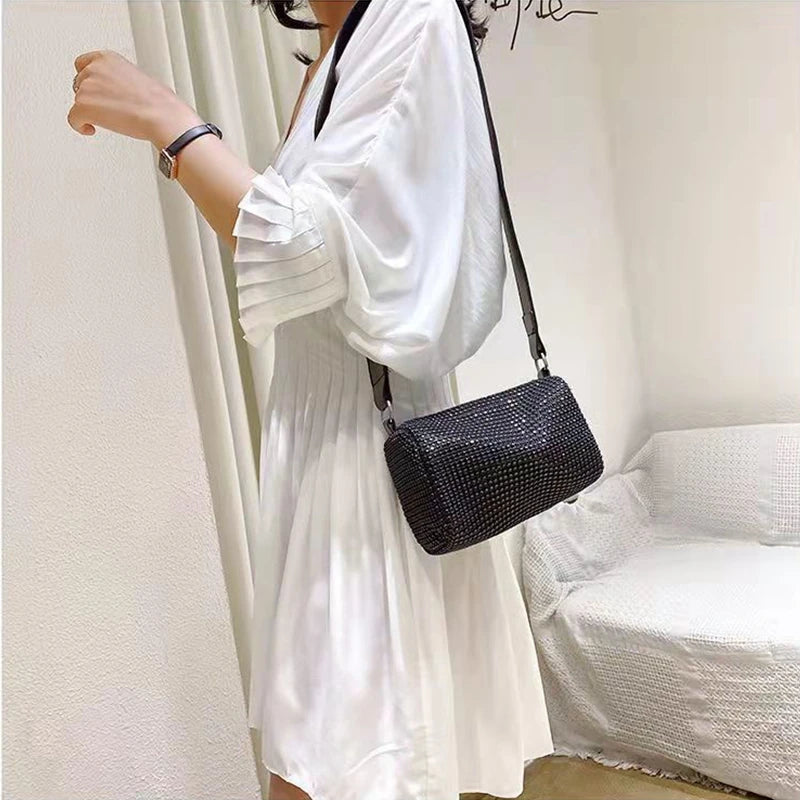 Rhinestone Crossbody Bag Chain Evening Clutch Tote