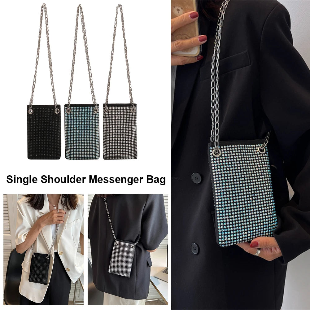 Bling Crossbody Handbag Rhinestone Chain Clutch