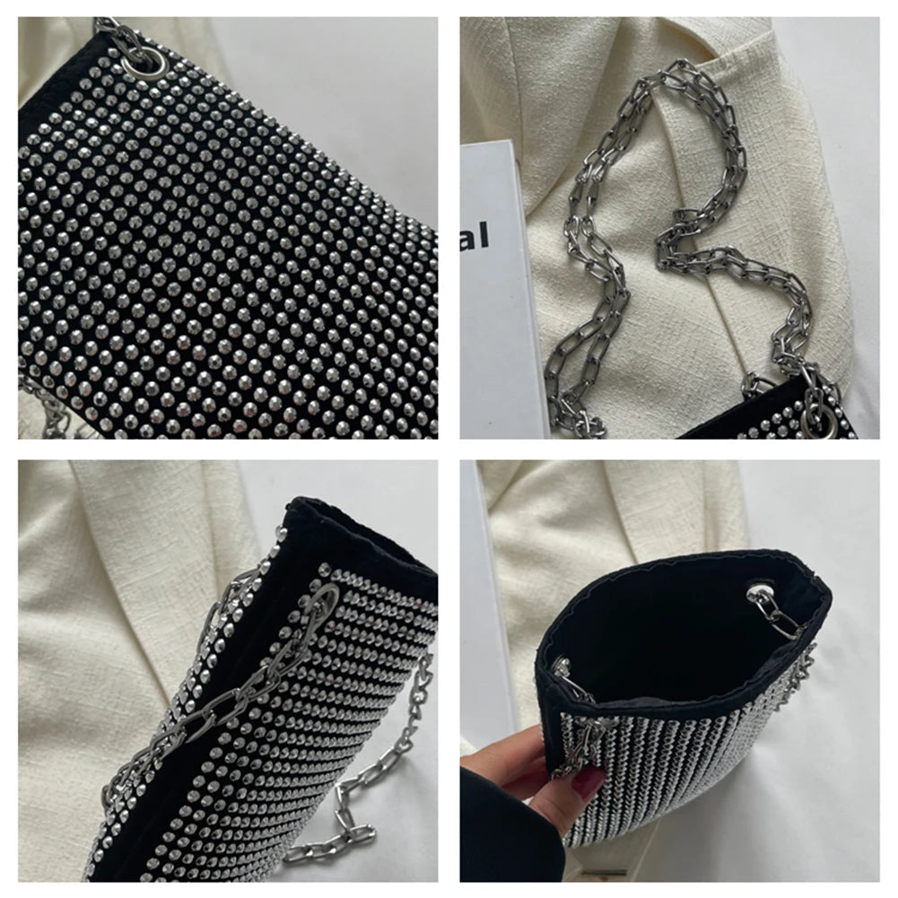 Bling Crossbody Handbag Rhinestone Chain Clutch