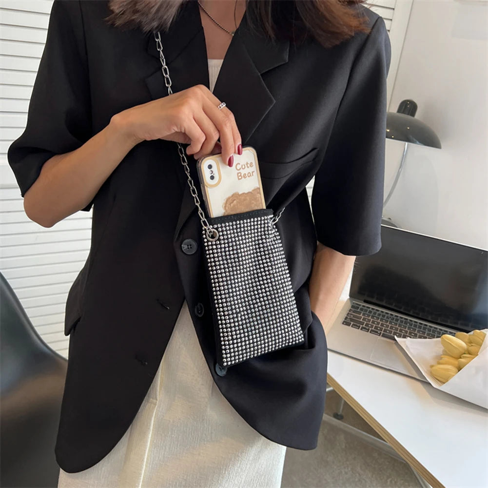 Bling Crossbody Handbag Rhinestone Chain Clutch