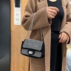 Rhinestone Glitter Crossbody Bag Women Chain Shoulder Bags