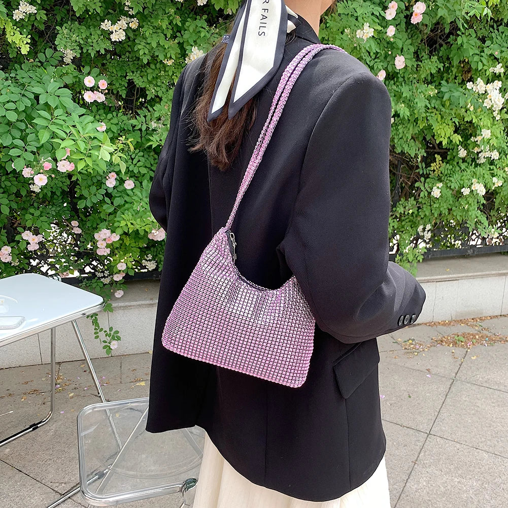 Rhinestone Evening Clutch Tote Purse for Women
