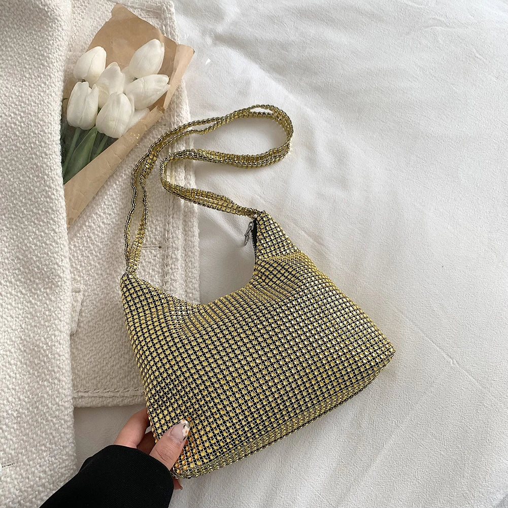 Rhinestone Evening Clutch Underarm Purse Outdoor Traveling