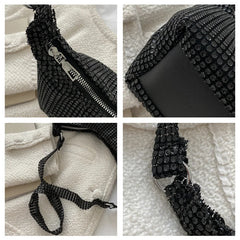 Rhinestone Shoulder Bag for Women Underarm Messenger Handbags
