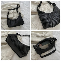 Rhinestone Shoulder Bag for Women Underarm Messenger Handbags