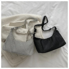 Rhinestone Shoulder Bag for Women Underarm Messenger Handbags