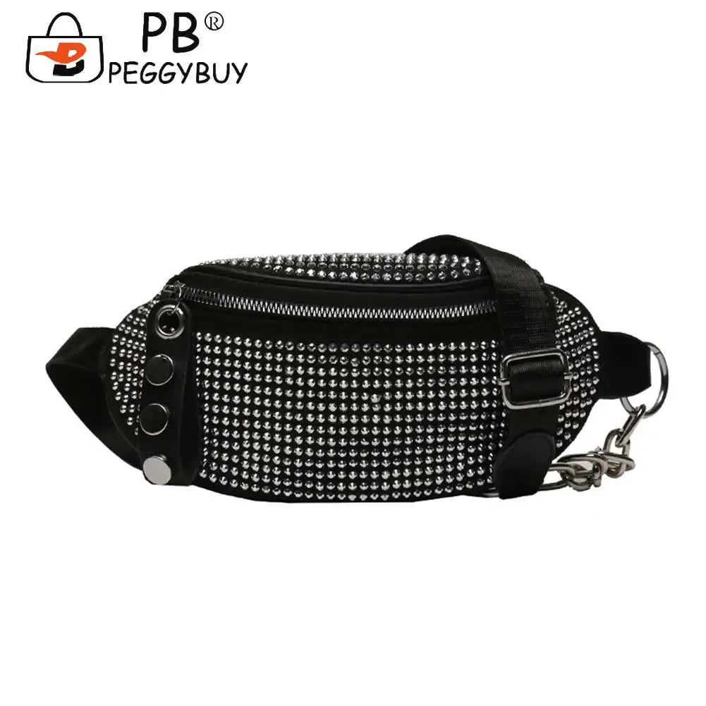 Rhinestone Waist Bag Diamond Chain Shoulder Crossbody Fanny Pack