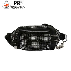 Rhinestone Waist Bag Diamond Chain Shoulder Crossbody Fanny Pack