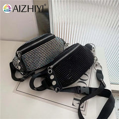 Rhinestone Waist Bag Diamond Chain Shoulder Crossbody Fanny Pack Women