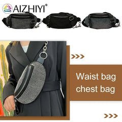 Rhinestone Waist Bag Diamond Chain Shoulder Crossbody Fanny Pack Women