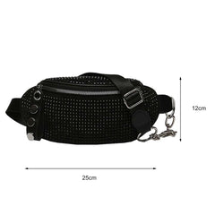 Rhinestone Waist Bag Diamond Chain Shoulder Crossbody Fanny Pack Women