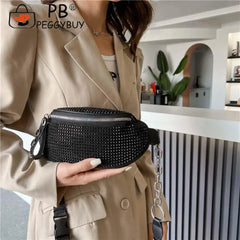 Rhinestone Waist Bag Diamond Chain Shoulder Crossbody Fanny Pack
