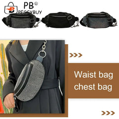 Rhinestone Waist Bag Diamond Chain Shoulder Crossbody Fanny Pack