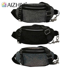 Rhinestone Waist Bag Diamond Chain Shoulder Crossbody Fanny Pack Women