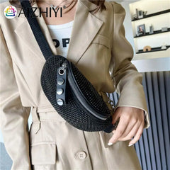 Rhinestone Waist Bag Diamond Chain Shoulder Crossbody Fanny Pack Women
