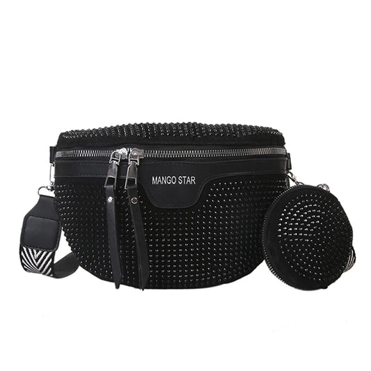Rhinestone Waist Belt Bag Shoulder Crossbody Phone Pack