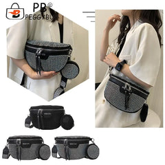 Bling Waist Belt Bag Chest Crossbody Fanny Pack for Shopping