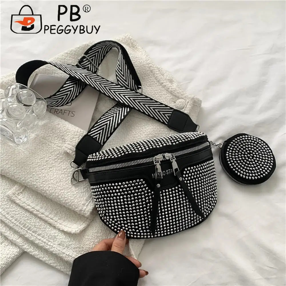 Bling Waist Belt Bag Chest Crossbody Fanny Pack for Shopping