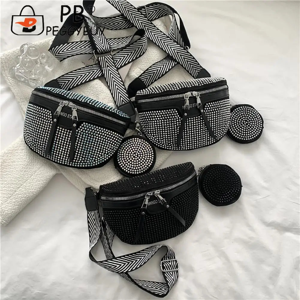 Bling Waist Belt Bag Chest Crossbody Fanny Pack for Shopping