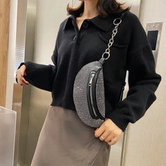 Rhinestone Waist Pack Fanny Pack Small Women Waist Bag Phone Pouch